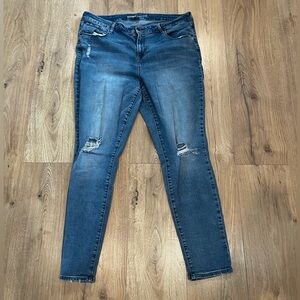 Old Navy Women’s Skinny Distressed Mid-Blue Jeans